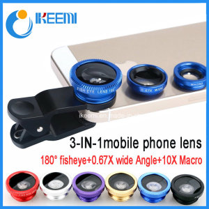 3 in 1 Wide-Angle Micro Macro Fish Eye Lens Detachable for Smartphone Camera